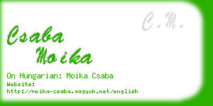 csaba moika business card